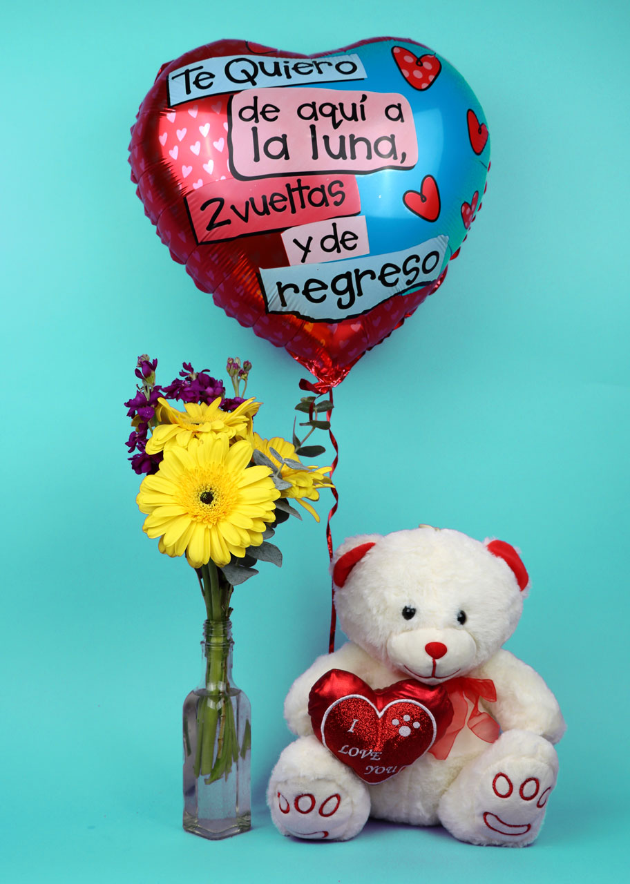 Te quiero con Gerberas, Osito y Globo, ¡Irresistible!