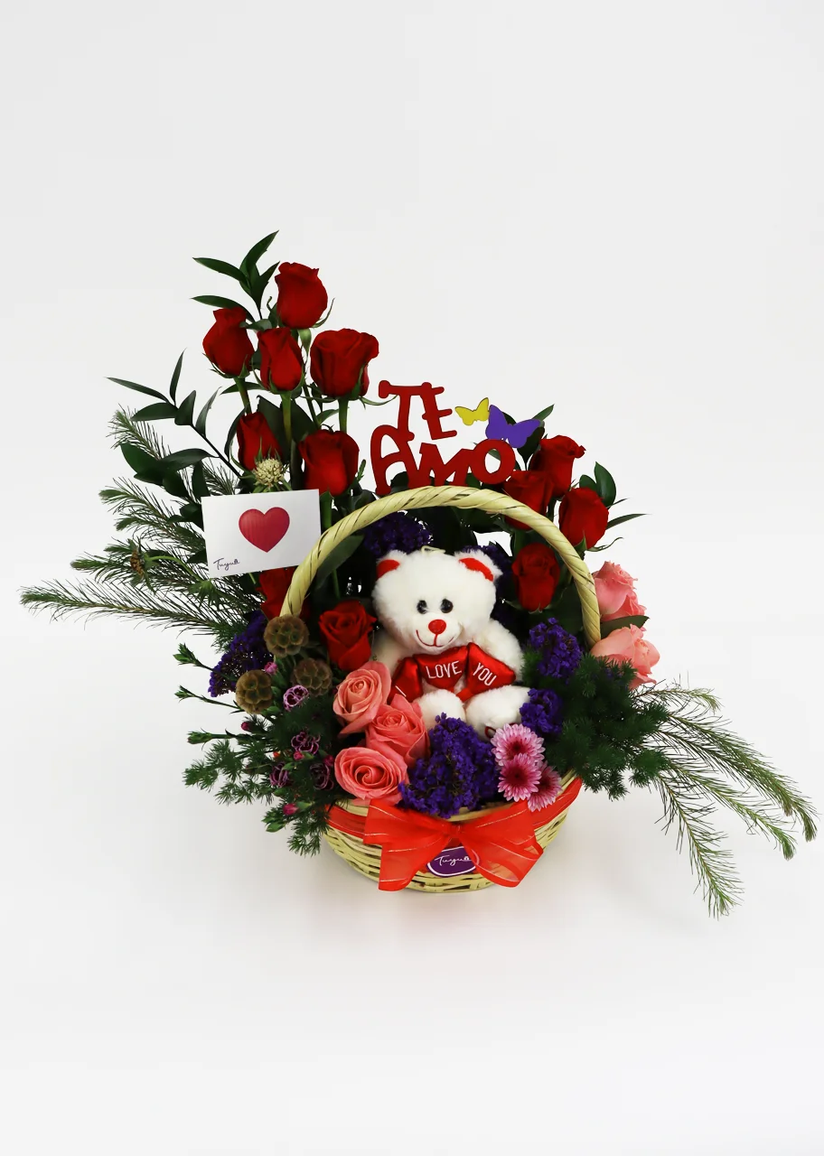 Ternura de Rosas con osito 