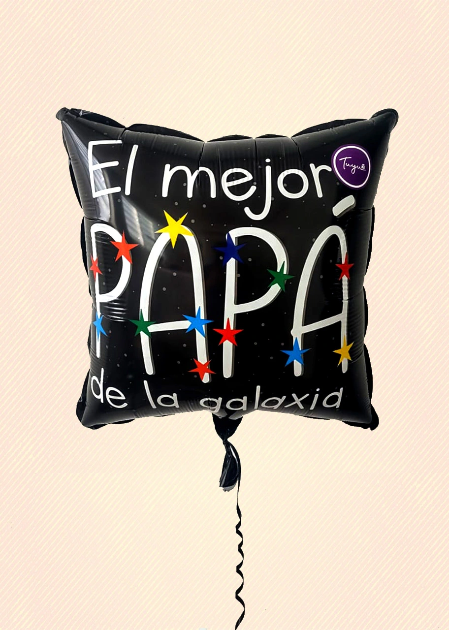 Globo Cuadrado El Mejor Papá de la Galaxia T.Mediano de 45 cm. aprox.