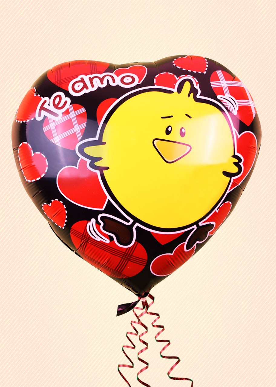 Globo Mediano de Corazón Pollito Te Amo