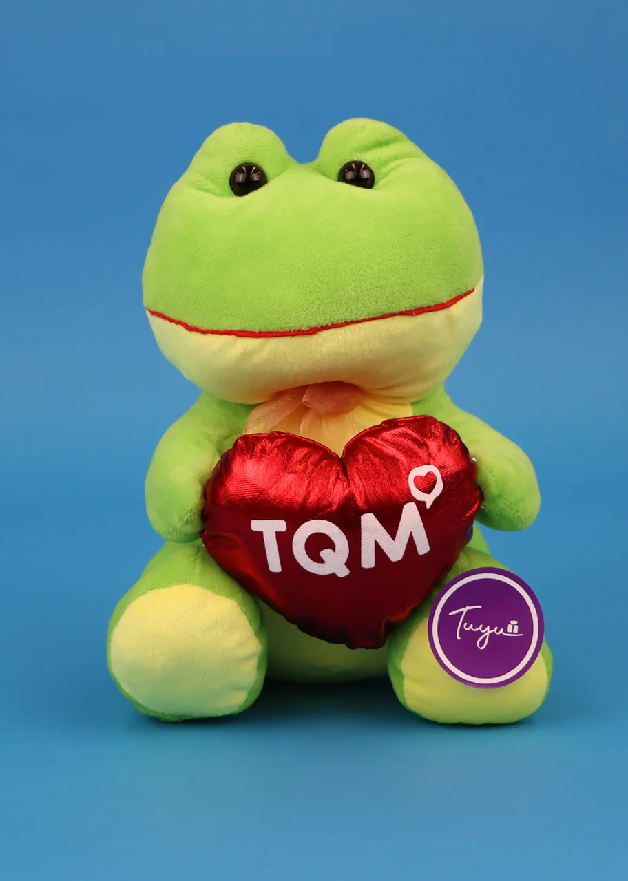 Divertida Ranita con corazón TQM de 26 cm. aproximadamente.