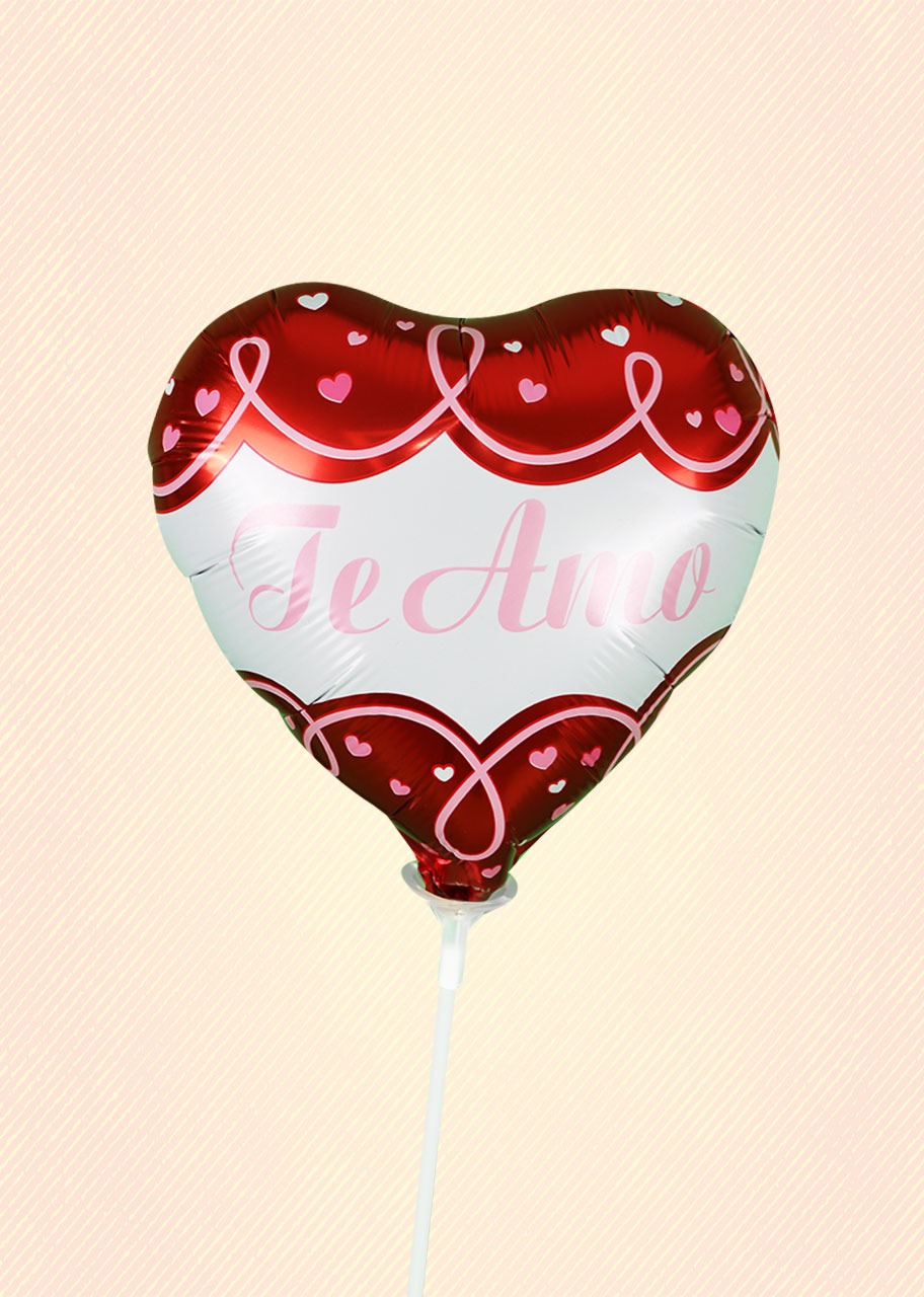 Globo Chico de Corazón  Rojo Te Amo        