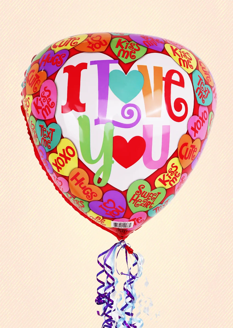 Globo Mediano de Corazón con Corazoncitos