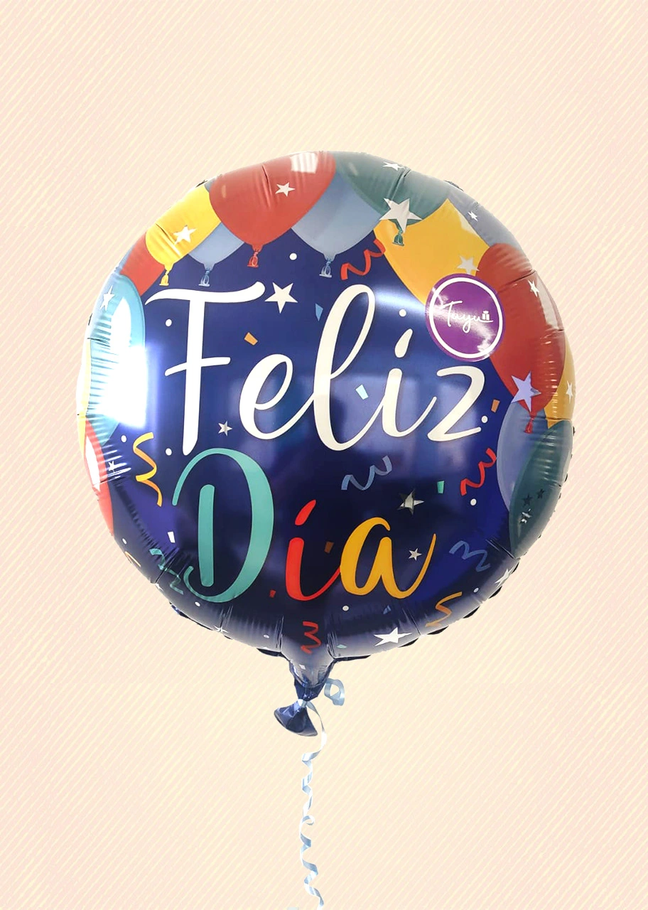 Globo Redonde Feliz Día T.Mediano de 45 cm. Aprox. 