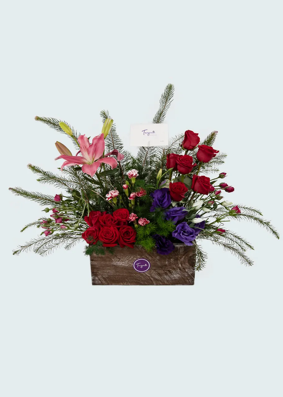 Rosas en caja vintage 