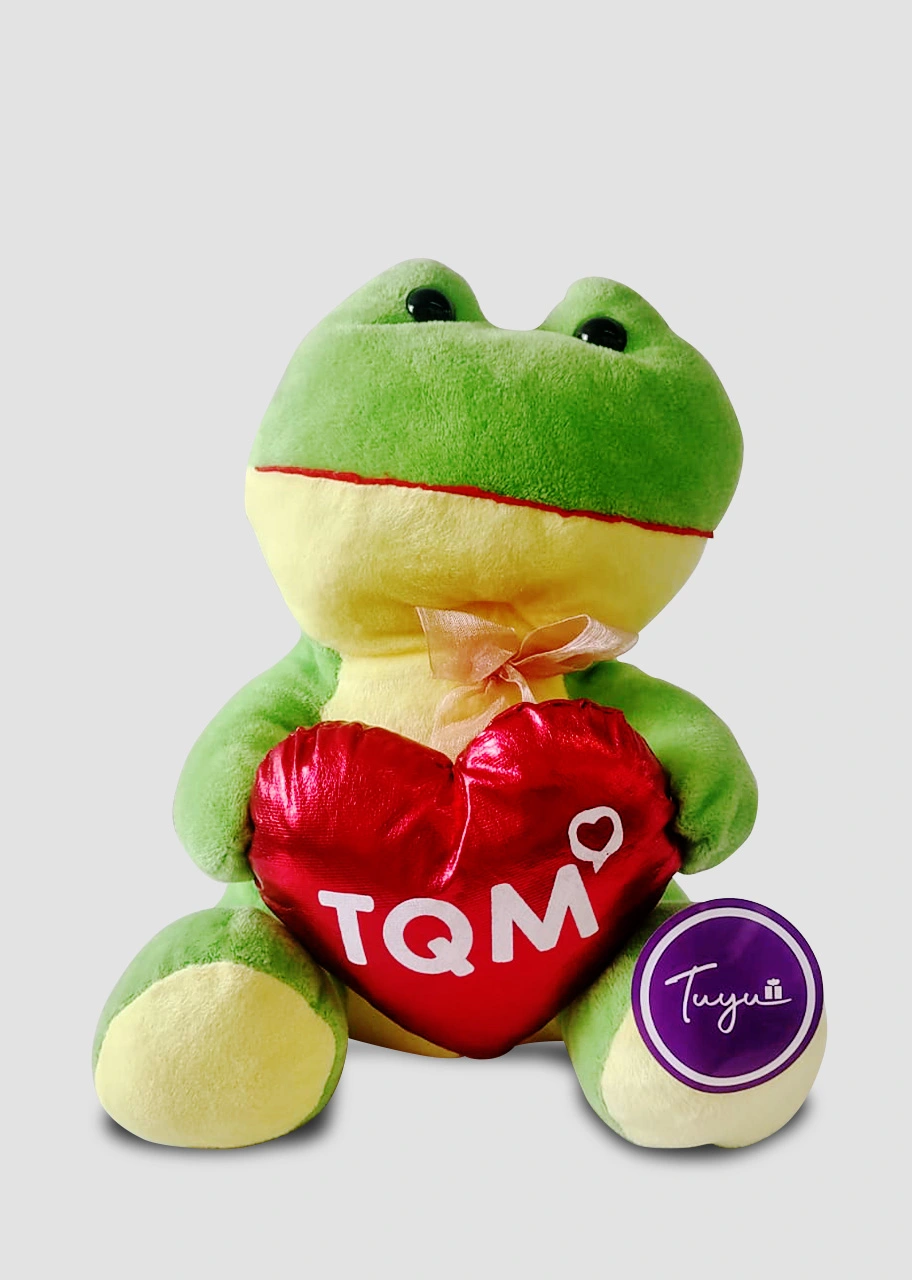 Ranita con corazón TQM de 26 cm. aproximadamente