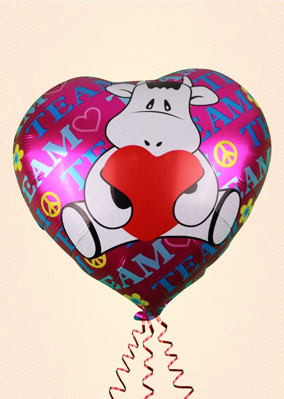 Globo Mediano de Corazón  Vaquita con Corazón