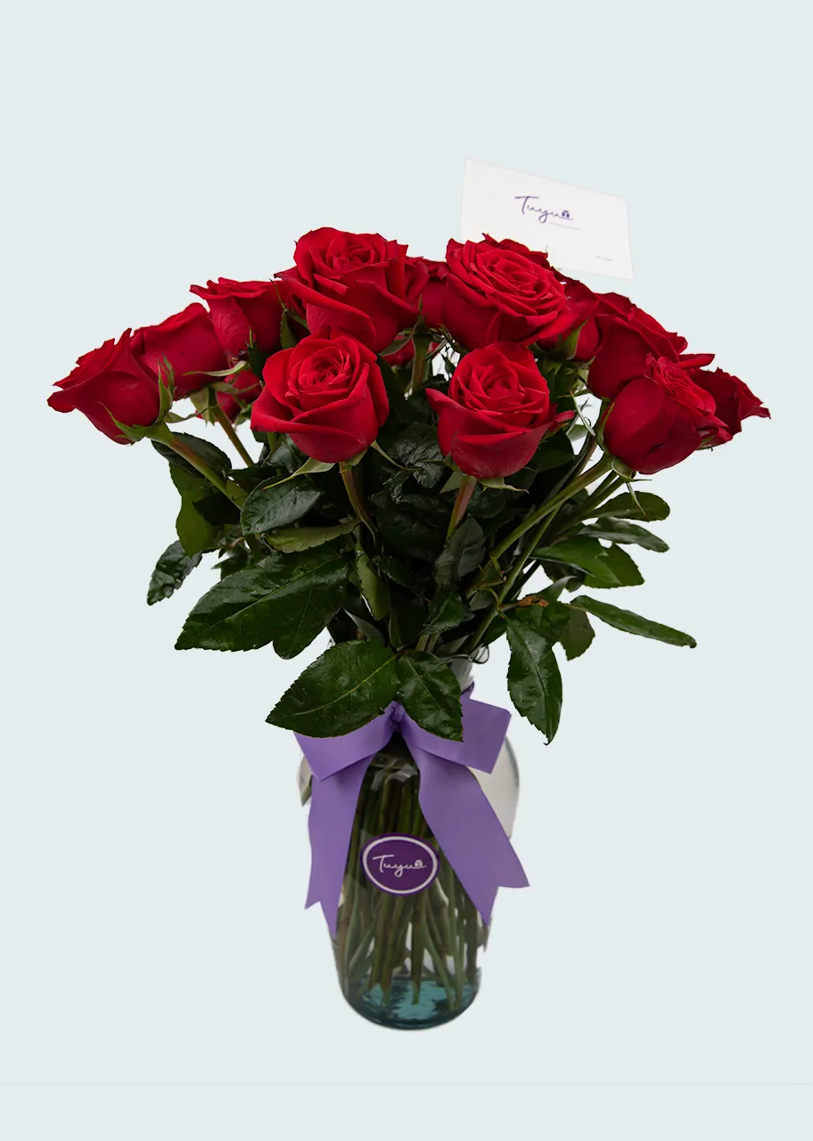 Maravilloso en Rojo con 24 Rosas Rojas  