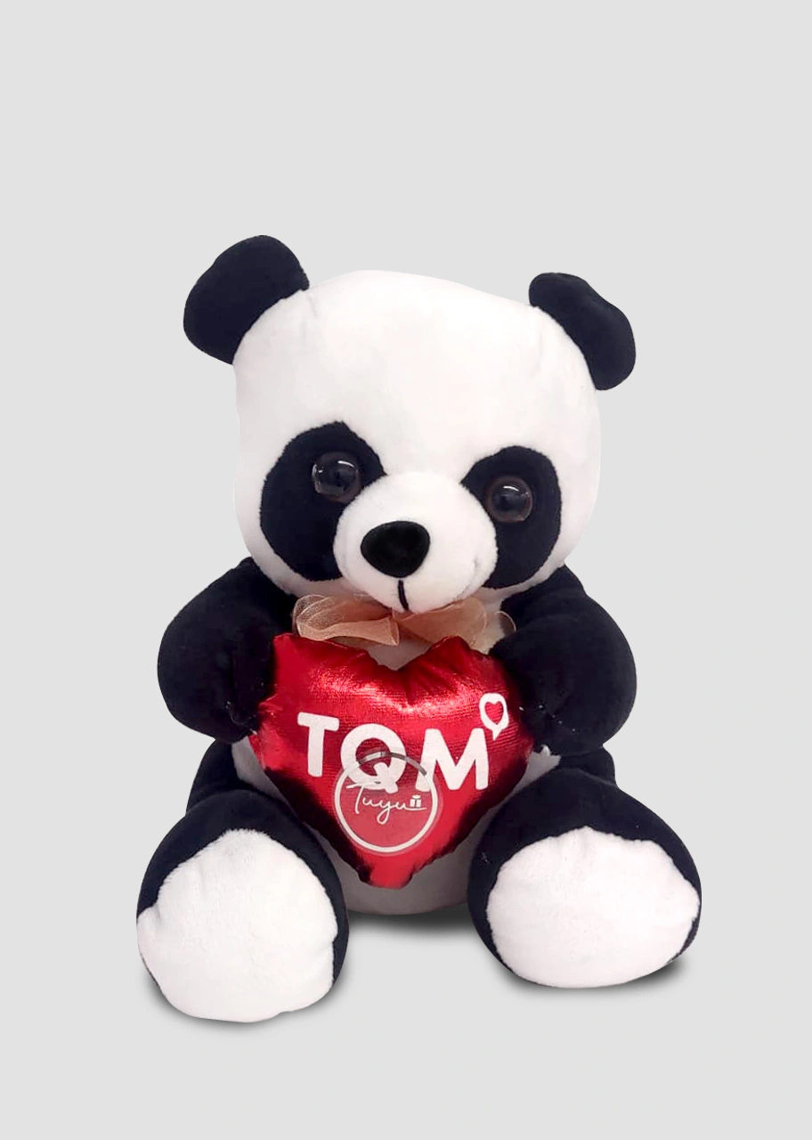 Osito Panda con corazón de 20 cm. aproximadamente