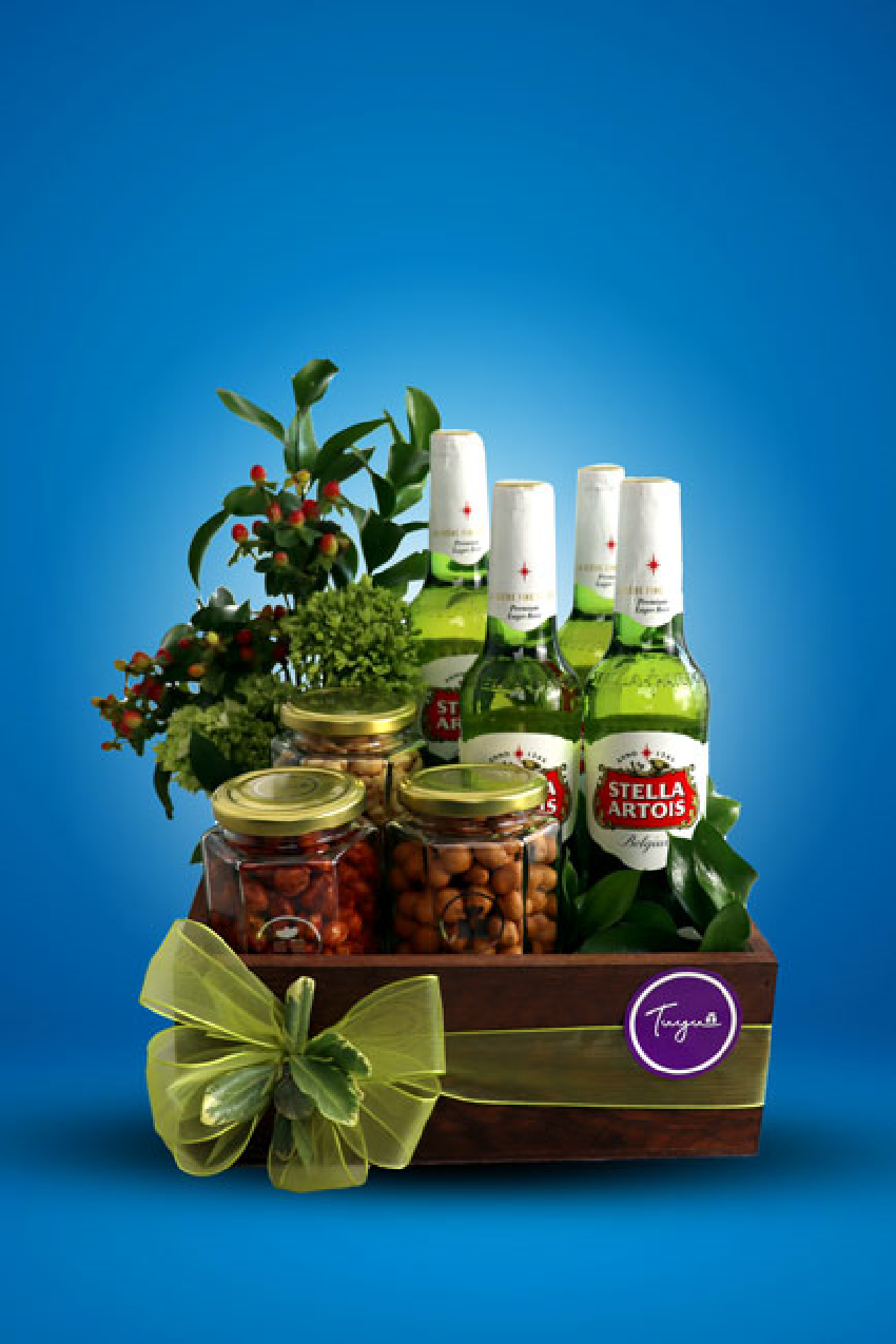 Caja botanera con cervezas Stella Artois 