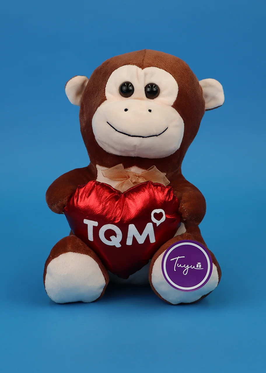 Changuito feliz con corazón TQM de 26 cm. aproximadamente