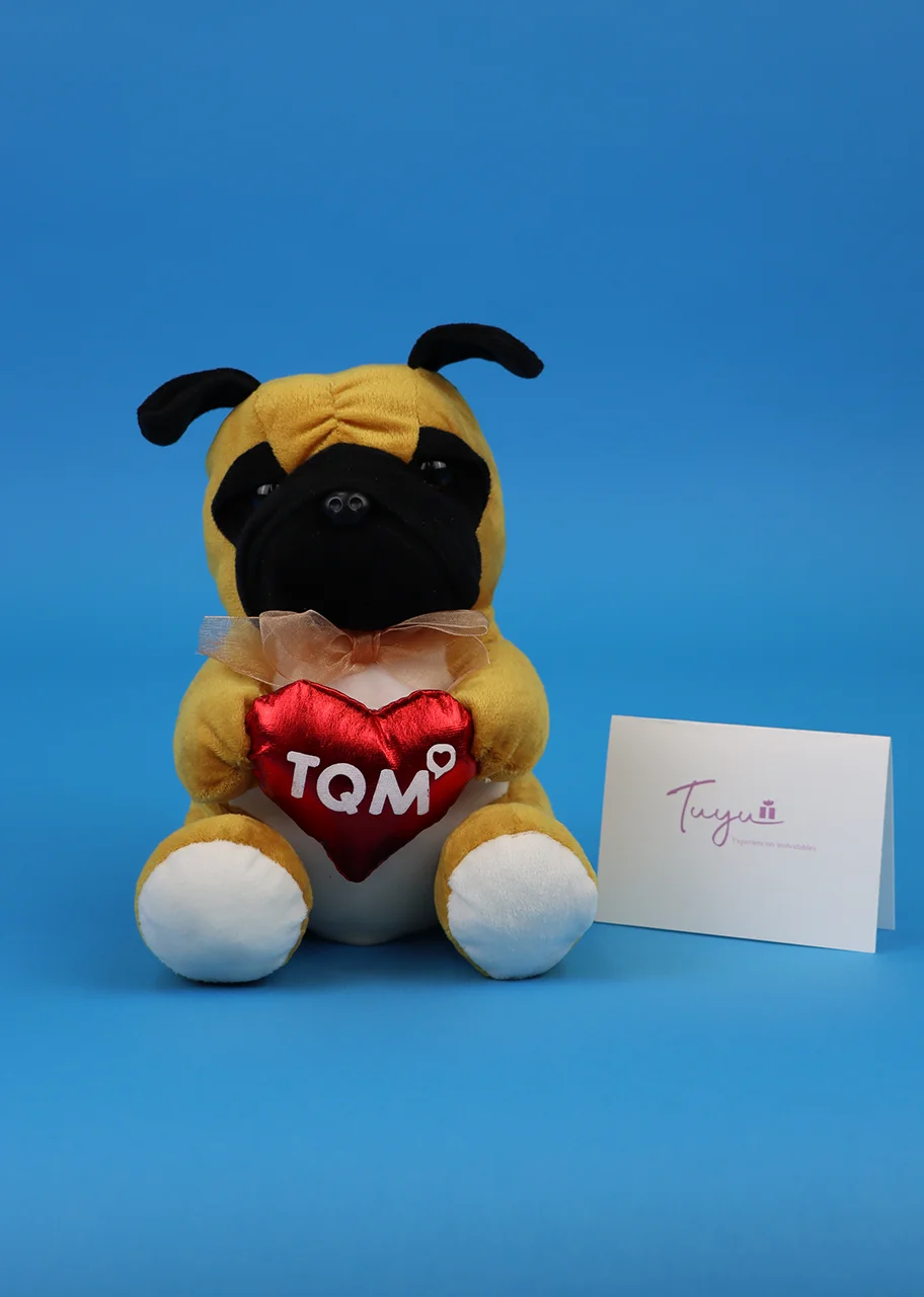 Perrito Enamorado con corazón TQM de 20 cm. aproximadamente