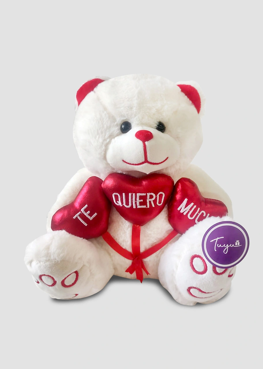 Osito con coranzoncitos Te quiero mucho de 28 cm. aproximadamente 