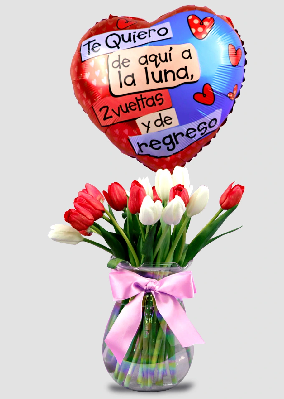 Tulipanes de Amor y Globo