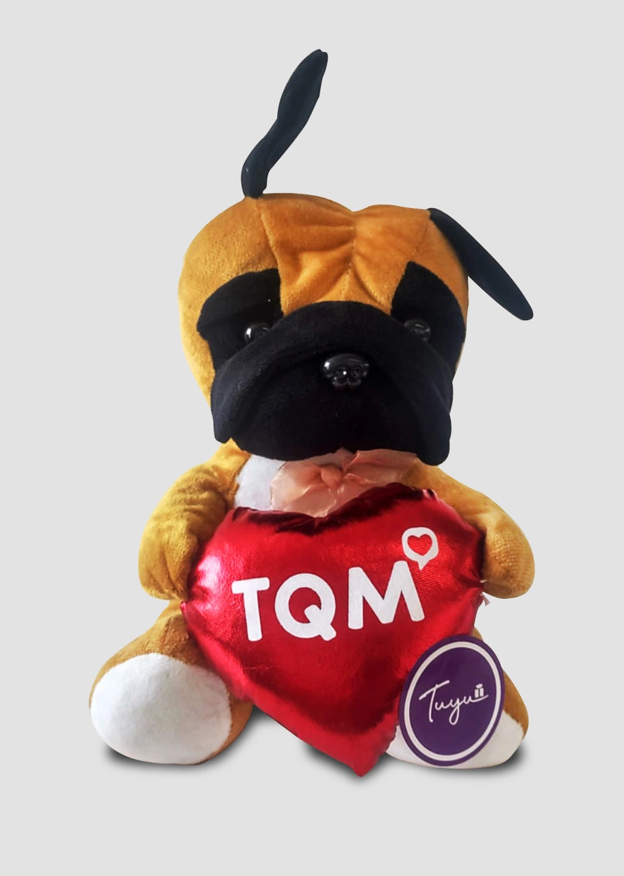Perrito con corazón TQM de 26 cm. aproximadamente