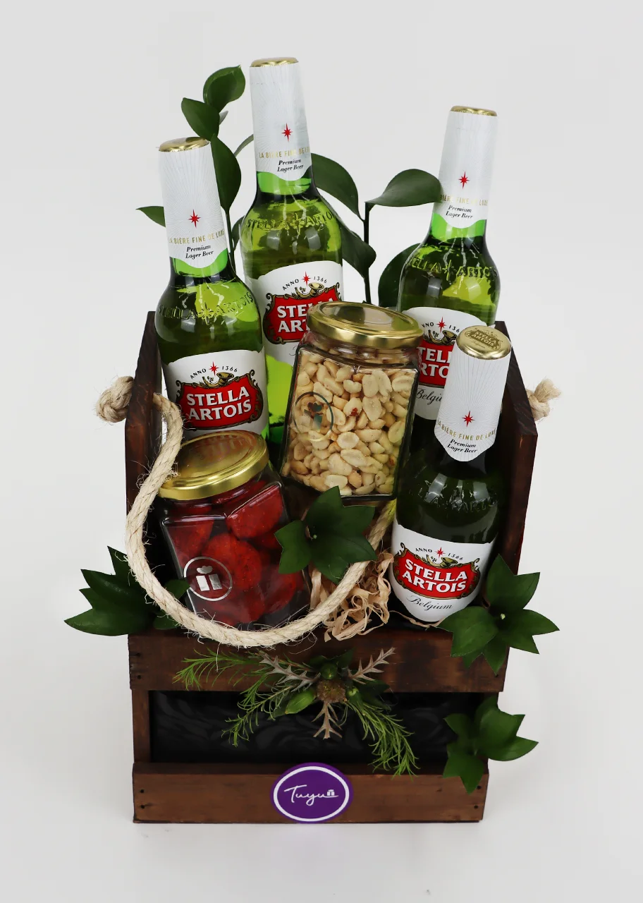 Porta Cervecero Stella Artois con botana