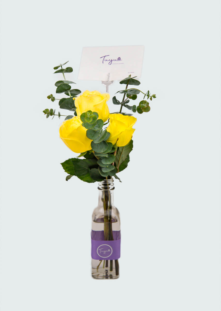 3 Felices Rosas Amarillas 