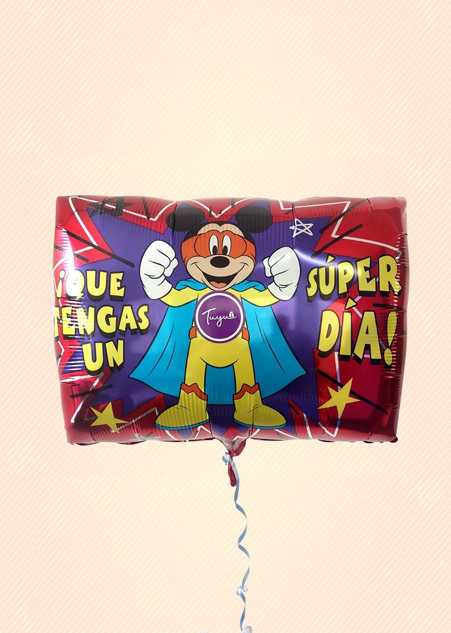 Globo Rectangular Super Micky T.Mediano de 45 cm. aprox. 